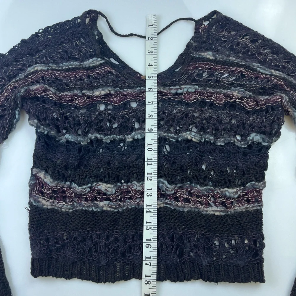 Free People Navy Multicolor Knit Pullover Sweater N274-46 - Picture 6 of 6